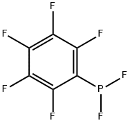 (ペンタフルオロフェニル)ジフルオロホスフィン 化学構造式
