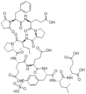 SUCCINYL-(PRO58,D-GLU65)-HIRUDIN (56-65) (SULFATED), 131791-98-5, 结构式