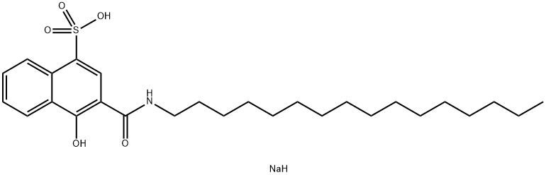 3-[(ヘキサデシルアミノ)カルボニル]-4-ヒドロキシ-1-ナフタレンスルホン酸ナトリウム 化学構造式