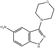 3-モルホリノ-1H-インダゾール-5-アミン 化学構造式