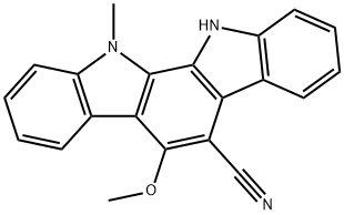 6-cyano-5-methoxy-12-methylindolo(2,3-a)carbazole Struktur