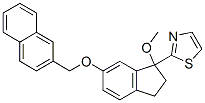 1-methoxy-6-(naphth-2-yl-methoxy)-1-(thiazol-2-yl)indan Struktur