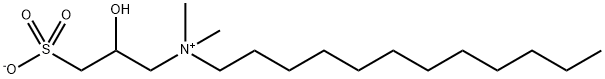 N-(2-ヒドロキシ-3-スルホナトプロピル)ドデシルジメチルアミニウム 化学構造式