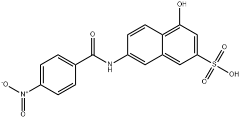 4-hydroxy-7-[(4-nitrobenzoyl)amino]naphthalene-2-sulphonic acid Struktur
