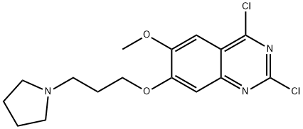 2,4-Dichloro-6-methoxy-7-(3-(pyrrolidin-1-yl)propoxy)quinazoline Struktur