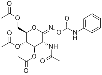 O-(2-乙酰氨基-3,4,6-三-O-乙酰基-D-吡喃葡萄糖基)氨基N-苯基氨基甲酸酯,132063-04-8,结构式