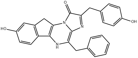 1H-Imidazo[1,2-a]indeno[1,2-e]pyrazin-1-one,  5,10-dihydro-8-hydroxy-2-[(4-hydroxyphenyl)methyl]-4-(phenylmethyl)- Structure