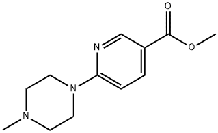 6-(4-メチルピペラジン-1-イル)ピリジン-3-カルボン酸メチル 化学構造式