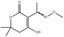 5,6-dihydro-6,6-dimethyl-4-hydroxy-3-(1-(methoxyimino)ethyl)-2H-pyran-2-one Structure