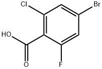 4‐ブロモ‐2‐クロロ‐6‐フルオロ安息香酸 化学構造式