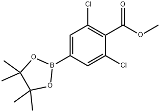 2,6-二氯-4-(4,4,5,5-四甲基-1,3,2-二氧硼杂环戊烷-2-基)苯甲酸甲酯,1321613-04-0,结构式