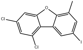 6-methyl-8-iodo-1,3-dichlordibenzofuran 化学構造式