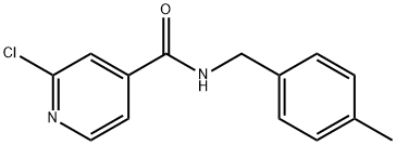 2-クロロ-N-(4-メチルベンジル)ピリジン-4-カルボキサミド 化学構造式