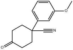 1-(3-甲氧苯基)-4-氧代环己甲腈,13225-34-8,结构式