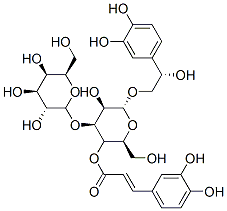 [(2R,3R,4S,5R,6R)-6-[(2S)-2-(3,4-dihydroxyphenyl)-2-hydroxy-ethoxy]-5-hydroxy-2-(hydroxymethyl)-4-[(2S,3R,4S,5R,6R)-3,4,5-trihydroxy-6-(hydroxymethyl)oxan-2-yl]oxy-oxan-3-yl] 3-(3,4-dihydroxyphenyl)prop-2-enoate Struktur