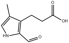 3-(2-甲醛-4-甲基吡咯)-丙酸,132281-87-9,结构式