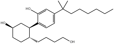 5-(1,1-Dimethylheptyl)-2-[(1R,2R,5R)-5-hydroxy-2-(4-hydroxybutyl)cyclohexyl]phenol Struktur