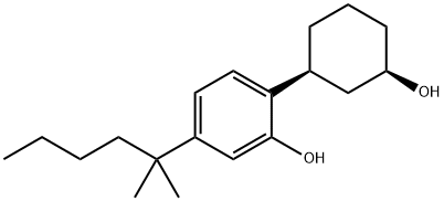5-(1,1-Dimethylpentyl)-2-[(1S,3R)-3-hydroxycyclohexyl]phenol Struktur