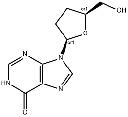 6H-Purin-6-one, 1,9-dihydro-9-[tetrahydro-5-(hydroxymethyl)-2-furanyl]-, (cis)-(+-)- 结构式