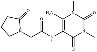 1-Pyrrolidineacetamide,  N-(4-amino-1,2,3,6-tetrahydro-1,3-dimethyl-2,6-dioxo-5-pyrimidinyl)-2-oxo-  (9CI) Struktur