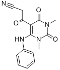 1,2,3,4-TETRAHYDRO-1,3-DIMETHYL-BETA,2,4-TRIOXO-6-(PHENYLAMINO)-5-PYRIMIDINEPROPANENITRILE Struktur