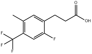 3-(2-氟-5-甲基-4-(三氟甲基)苯基)丙酸,1323966-25-1,结构式