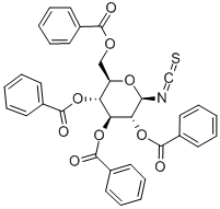 2,3,4,6-テトラ-O-ベンゾイル-β-D-グルコピラノシル イソチオシアナート 化学構造式