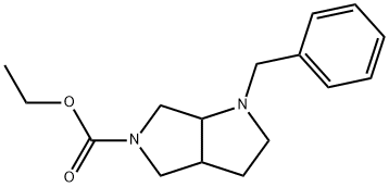 1-苄基六氢吡咯并[3,4-B]吡咯-5(1H)-甲酸乙酯,132414-78-9,结构式