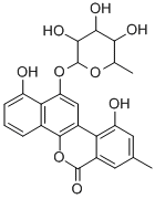 12-((6-Deoxyhexopyranosyl)oxy)-1,10-dihydroxy-8-methyl-6H-benzo(d)naph tho(1,2-b)pyran-6-one Struktur