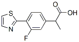 3-Fluoro-α-methyl-4-(2-thiazolyl)benzeneacetic acid Struktur