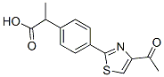 α-メチル-4-(4-アセチル-2-チアゾリル)ベンゼン酢酸 化学構造式