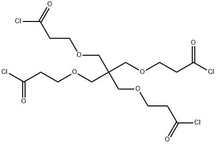 3,3' - (2,2-双((3 - 氯-3 - 氧代丙氧基)甲基)丙烷-1,3-二基)双(氧)丙酰氯 结构式
