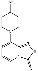 8-(4-アミノピペリジン-1-イル)[1,2,4]トリアゾロ-[4,3-A]ピラジン-3(2H)-オン 化学構造式