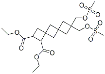 diethyl 8,8-bis(mesyloxymethyl)dispiro(3.1.3.1)decane-2,3-dicarboxylate 化学構造式