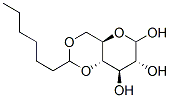D-Glucopyranose, 4,6-O-heptylidene- Struktur