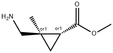 Cyclopropanecarboxylic acid, 2-(aminomethyl)-2-methyl-, methyl ester, trans-,132592-87-1,结构式