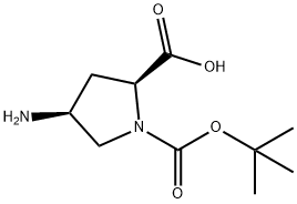 (2S,4S)-4 -氨基- 1 -(叔丁氧羰基)吡咯烷二羧酸,132622-66-3,结构式