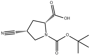 (2R,4R)-1-(tert-butoxycarbonyl)-4-cyanopyrrolidine-2-carboxylic acid Structure