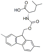 N-(9H-(2,7-dimethylfluoren-9-ylmethoxy)carbonyl)leucine 化学構造式