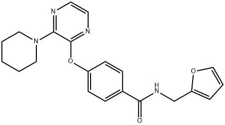 Benzamide, N-(2-furanylmethyl)-4-[[3-(1-piperidinyl)-2-pyrazinyl]oxy]-,1326846-31-4,结构式