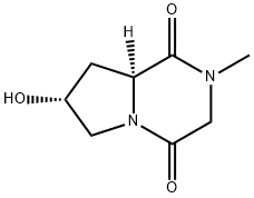 Pyrrolo[1,2-a]pyrazine-1,4-dione, hexahydro-7-hydroxy-2-methyl-, (7R-cis)- (9CI) 结构式