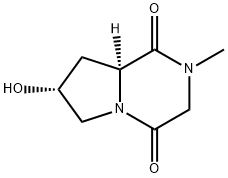 Pyrrolo[1,2-a]pyrazine-1,4-dione, hexahydro-7-hydroxy-2-methyl-, (7R-cis)- (9CI) Struktur