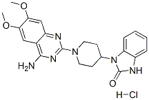 1-[1-(4-amino-6,7-dimethoxy-quinazolin-2-yl)-4-piperidyl]-3H-benzoimid azol-2-one hydrochloride 化学構造式