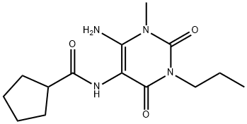 Cyclopentanecarboxamide,  N-(6-amino-1,2,3,4-tetrahydro-1-methyl-2,4-dioxo-3-propyl-5-pyrimidinyl)- Structure