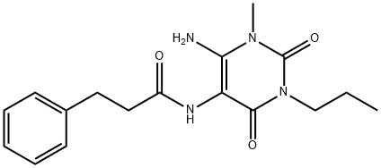 Benzenepropanamide,  N-(6-amino-1,2,3,4-tetrahydro-1-methyl-2,4-dioxo-3-propyl-5-pyrimidinyl)-|