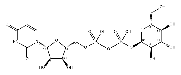 ウリジン5'-二りん酸P2-(α-D-グルコピラノシル) 化学構造式