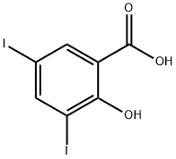 3,5-ジヨードサリチル酸 化学構造式