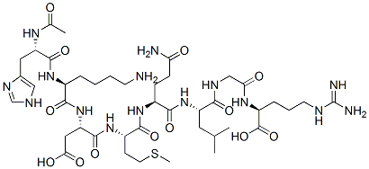 acetylhistidyl-lysyl-aspartyl-methionyl-glutaminyl-leucyl-glycyl-arginine,133009-93-5,结构式
