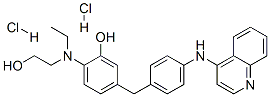 2-[2-hydroxyethyl-[4-[[4-(quinolin-4-ylamino)phenyl]methyl]phenyl]amin o]ethanol dihydrochloride Structure