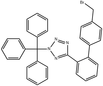 5-[4'-(溴甲基)-[1,1'-联苯]-2-基]-2-(三苯基甲基)-2H-四氮唑,133051-88-4,结构式
